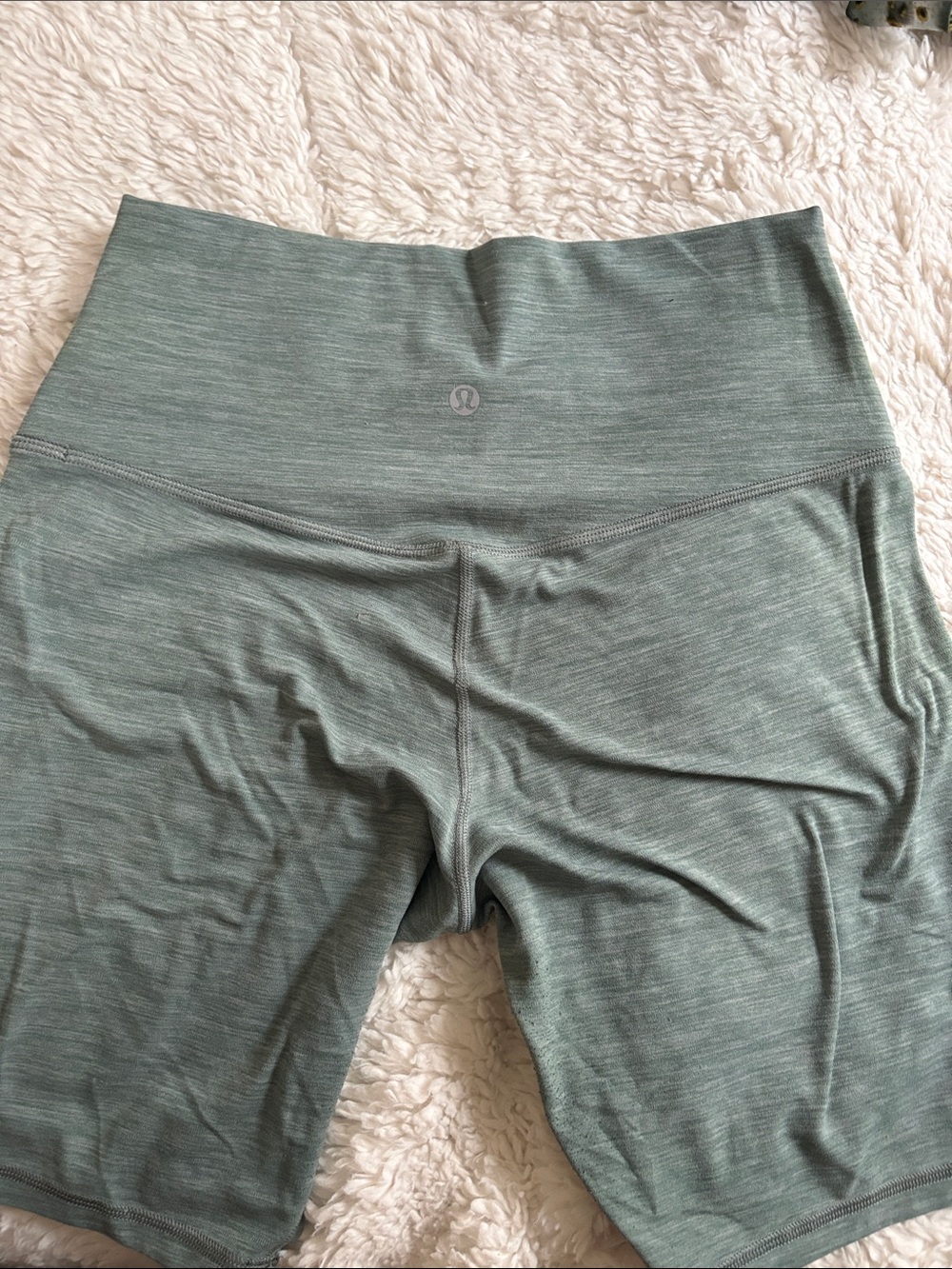 lululemon athletica Heathered Sage Green Bike Shorts